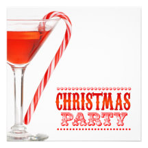 Christmas Candy Cane Cocktail Party Invitation