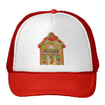 Christmas Candy Gingerbread House Mesh Hats