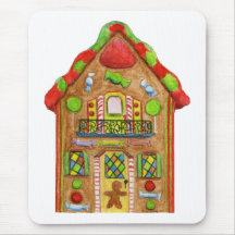 Christmas Candy Gingerbread House Mousepad