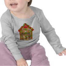 Christmas Candy Gingerbread House Tee Shirts