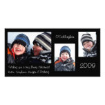 Christmas Card - Black Customized Photo Card