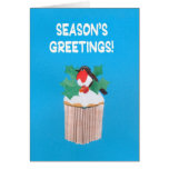 Christmas Card Cupcake with Robin Redbreast