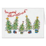Christmas Card - Five Christmas Trees