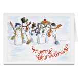 Christmas Card - Five Snowmen