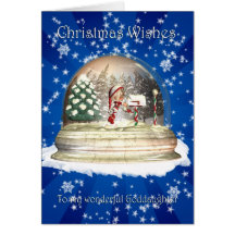 Christmas card, Goddaughter Christmas, Elf in a sn