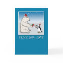 Christmas card: Polar bear and penguin