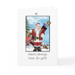 Christmas Card, Santa Playing Golf
