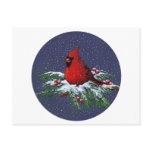 CHRISTMAS: CARDINAL: BIRD: ART postcards