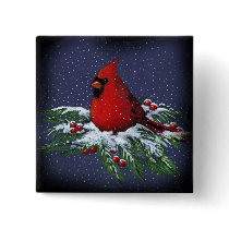 CHRISTMAS CARDINAL: BIRD: ART: SNOW