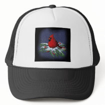 CHRISTMAS CARDINAL: BIRD: ART: SNOW