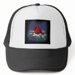 CHRISTMAS CARDINAL: BIRD: ART: SNOW hats