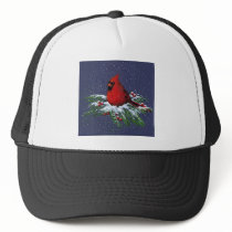 CHRISTMAS CARDINAL: BIRD: ART: SNOW