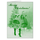 Christmas Cards - Naughty Elf Green