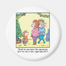 Christmas Cartoon Off Eggnog Refrigerator Magnets
