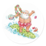 Christmas Cartoon Surfing Santa Claus stickers