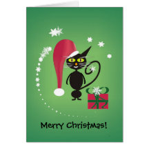 Christmas Cat Greeting Card