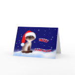 Christmas Cat in Santa Hat cards