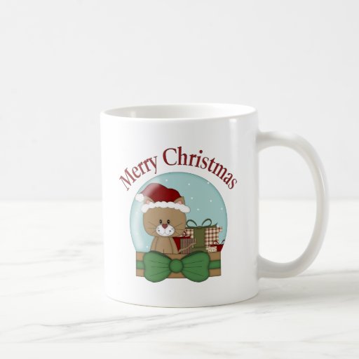 Christmas Cat Kitten Holiday Christmas Snowglobes Coffee Mugs
