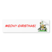 Christmas Cat Tree Bumper Sticker