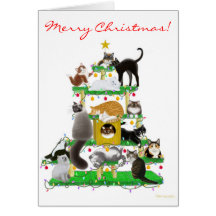 Christmas Cat Tree Greeting Card