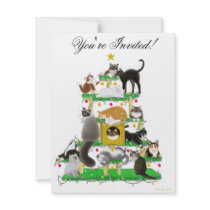 Christmas Cat Tree Invitation