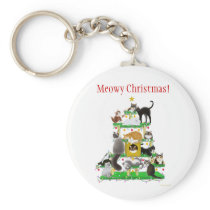 Christmas Cat Tree Keychain