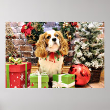 Christmas - Cavalier King Charles Spaniel Maverick Poster