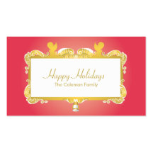 CHRISTMAS CELEBRATION GOLDEN ANGEL FRAME BUSINESS CARDS