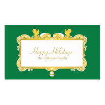 CHRISTMAS CELEBRATION GOLDEN ANGEL FRAME BUSINESS CARD