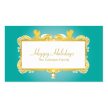 CHRISTMAS CELEBRATION GOLDEN ANGEL FRAME BUSINESS CARD TEMPLATES