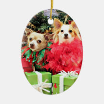 Christmas - Chihuahua - Miles and Ivy Ornament