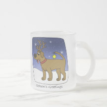 Christmas Chocolate Lab Glass Mug