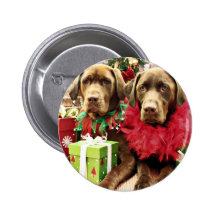 Christmas - Chocolate Labrador - Hershey & Zena Buttons