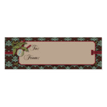 Christmas Classic Skinny Gift Tag Business Card Template
