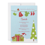 Christmas Clothesline Baby Girl Shower Invite
