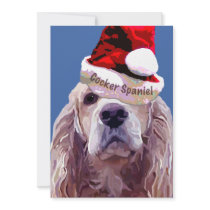 Christmas Cocker Spaniel Grt Card Pack Invitation