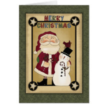 Christmas Collection Santa Snowman Greeting Card