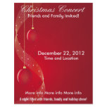 Christmas Concert Red Ornaments Custom Flyer