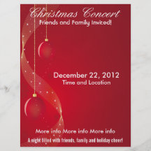 Christmas Concert Red Ornaments Flyer
