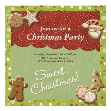 Christmas cookies personalized invitation