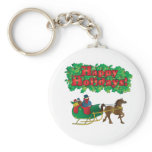 Christmas Couple in a Sleigh keychains