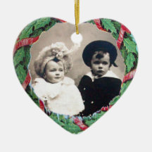 CHRISTMAS CROWN HEART  PHOTO TEMPLATE , Red Ruby Ornaments