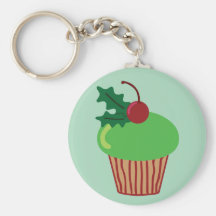 Christmas Cupcake Key Chain