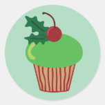 Christmas Cupcake Round Sticker