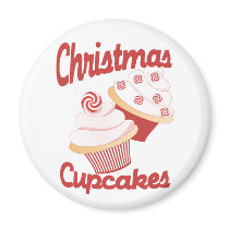Christmas Cupcakes Fridge Magnets