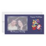 Christmas cute Santa Claus and gift box photo card photo cards