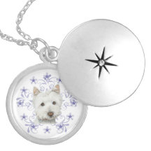 Christmas Cute Westie Dog Art and Snow flake Pendant