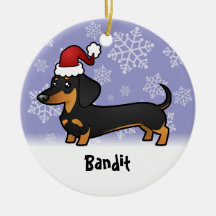 Christmas Dachshund (add your pets name) Christmas Tree Ornaments