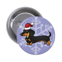 Christmas Dachshund (smooth coat) Buttons