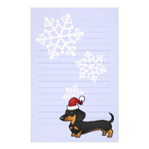 Christmas Dachshund (smooth coat) Customised Stationery